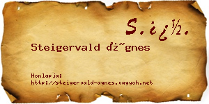 Steigervald Ágnes névjegykártya